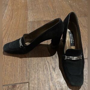 Stuart Weitzman Black Swede Minimalist 3” heals